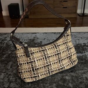 The Sak Brown Cream Textured Shoulder Bag